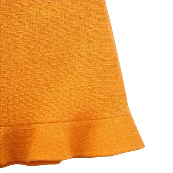 Zara Orange Textured Tweed Ruffle Mini Skirt - S - Picture 14 of 14